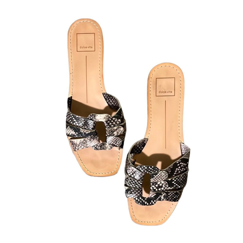 Dolce Vita snakeskin slide sandals
